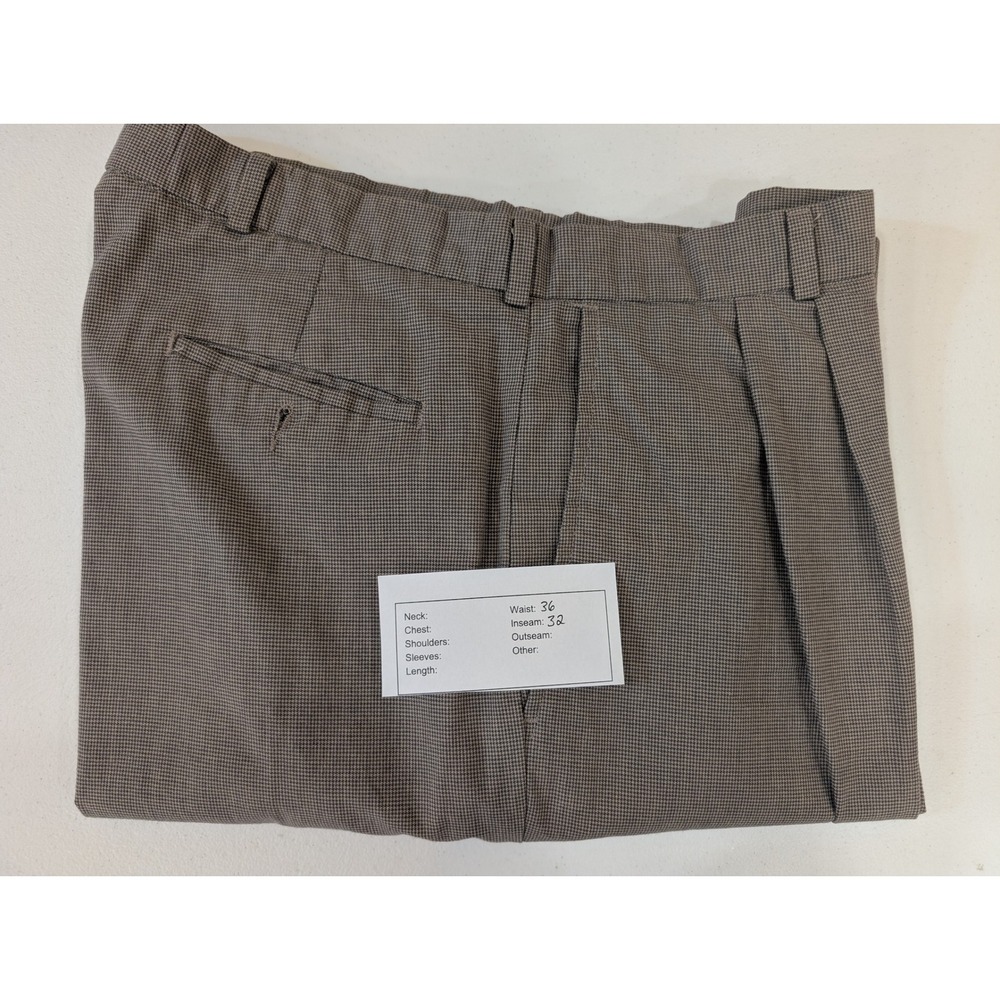 Preswick & Moore Mens Gray Plaid Pleated Dress Pants Career Trousers 36W‎ 32L - Picture 6 of 6